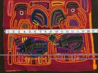 Vintage Kuna Mola Hand Stitched Textile Panel Panama Guna Folk Art Pelicans Fish — photo 2