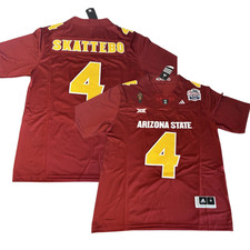 Cam 4 Skattebo W/Peach Bowl Stitched Jersey Men Maroon/Yellow/Black