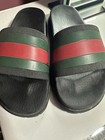 Gucci Men's Web Rubber Slide Sandal Black/Red/Green Stripe — photo 2