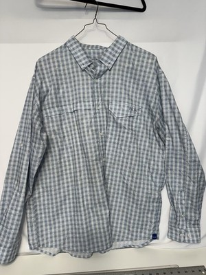 Huk Performance Tide Point Plaid Long Sleeve Button-Down Fishing Shirt XL