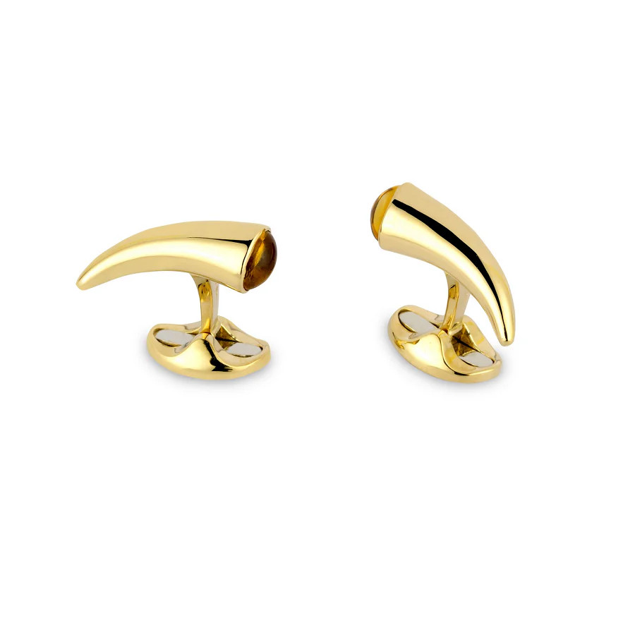 Deakin And Francis Cufflinks - 18ct Yellow Gold Horn Cufflinks With Citrine End
