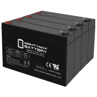 Mighty Max 6V 7Ah SLA Battery Replacement for Dual Lite ML4EI - 4 Pack