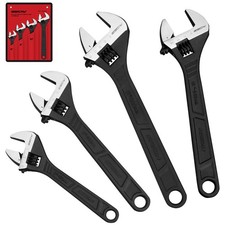 Adjustable Wrench Set 4 Piece 6 8 10 12 Chrom...