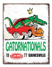 Gatornationals NHRA 1977 Gainsville Tin Sign wall decor 12.5" x 16" Made in USA