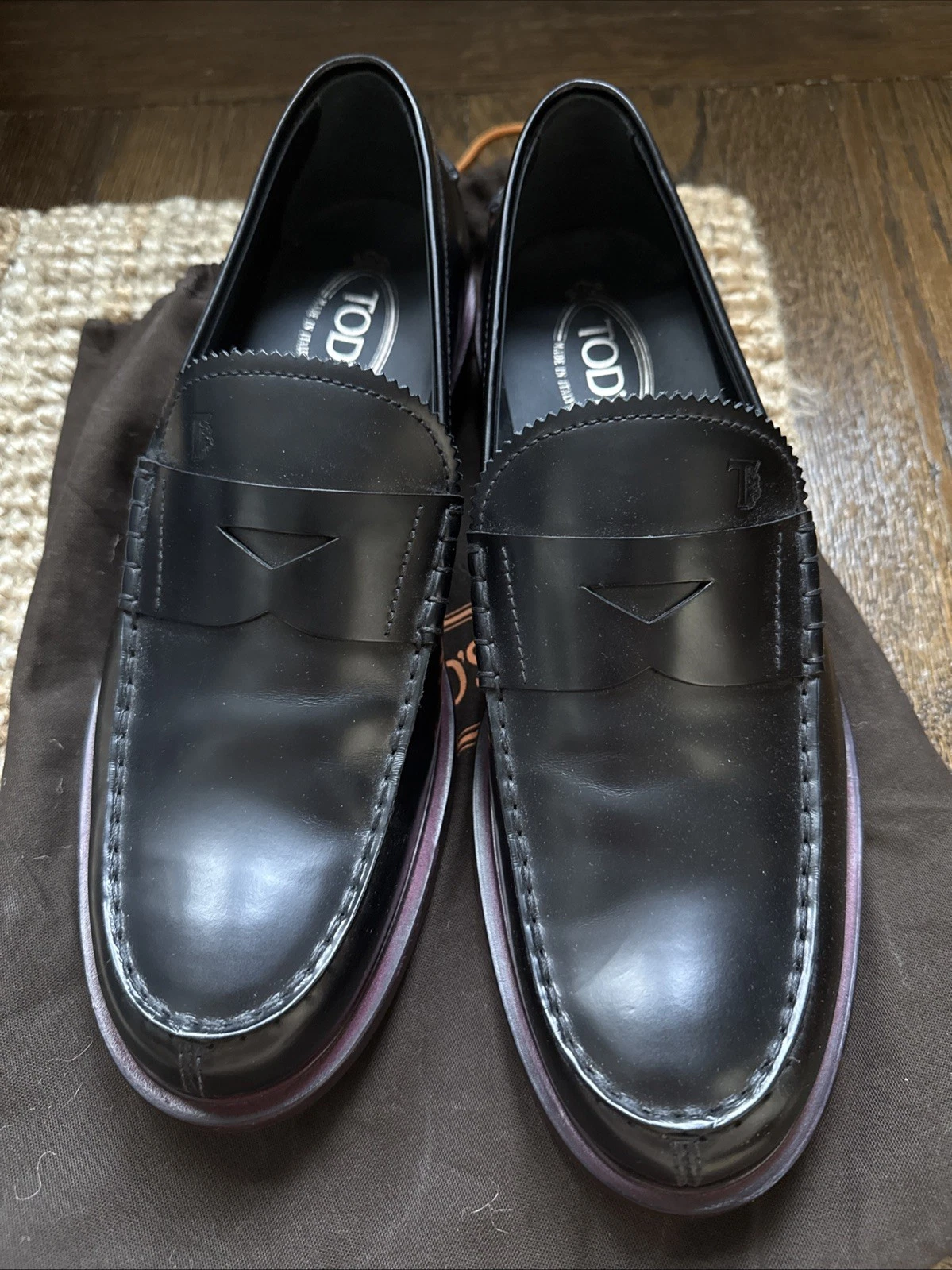 TOD’S Mocassini Tod's Penny in pelle nera Italia nuovi Tod's taglia 9 9 UK 10.5 US