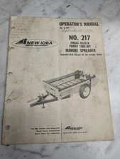 NEW IDEA OPERATORS SERVICE MAINTENANCE MANUAL 217 SINGLE BEATER MANURE SPREADER