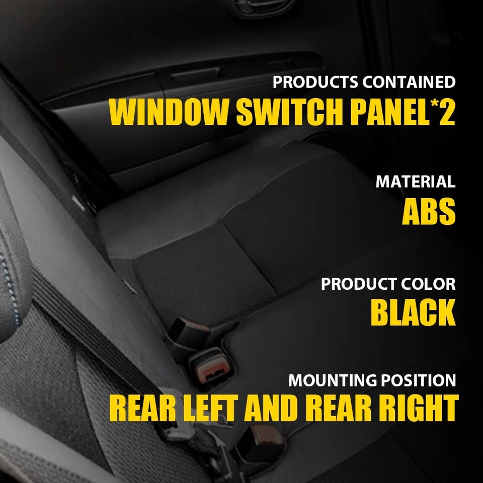 Cubierta del panel de control de ventana de puerta trasera izquierda+derecha para Toyota Yaris 2012-2014 Foto 2 de 4