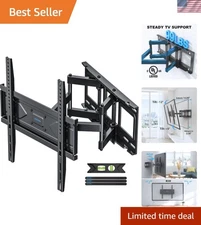 Listed Full Motion TV Wall Mount for 32-70 Inch TVs - Swivel & Tilt Design