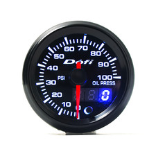 2 52mm Pointer Digital 7 Color Led Oil Pressure Gauge 0-100 Psi Meter Sensor