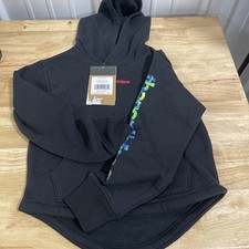 North Face Hoodie Boys Teen size Small Black Box Logo Sweatshirt