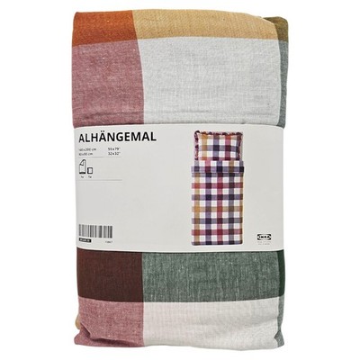 Ikea Alhängemahl Bettwäscheset 2-teilig Bunt Kariert 140x200 80x80cm Bettwäsche
