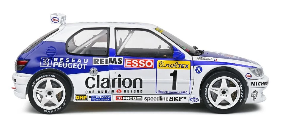 SOLIDO - PEUGEOT 306 Maxi Bianca #1 Rallye de Monte Carlo 1996 F.DELECOUR/M.S... - Immagine 4 di 4