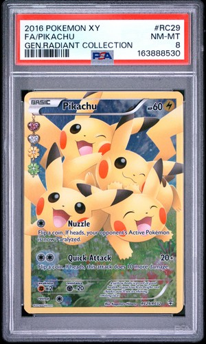 Pikachu graded PSA 8 for sale on eBay