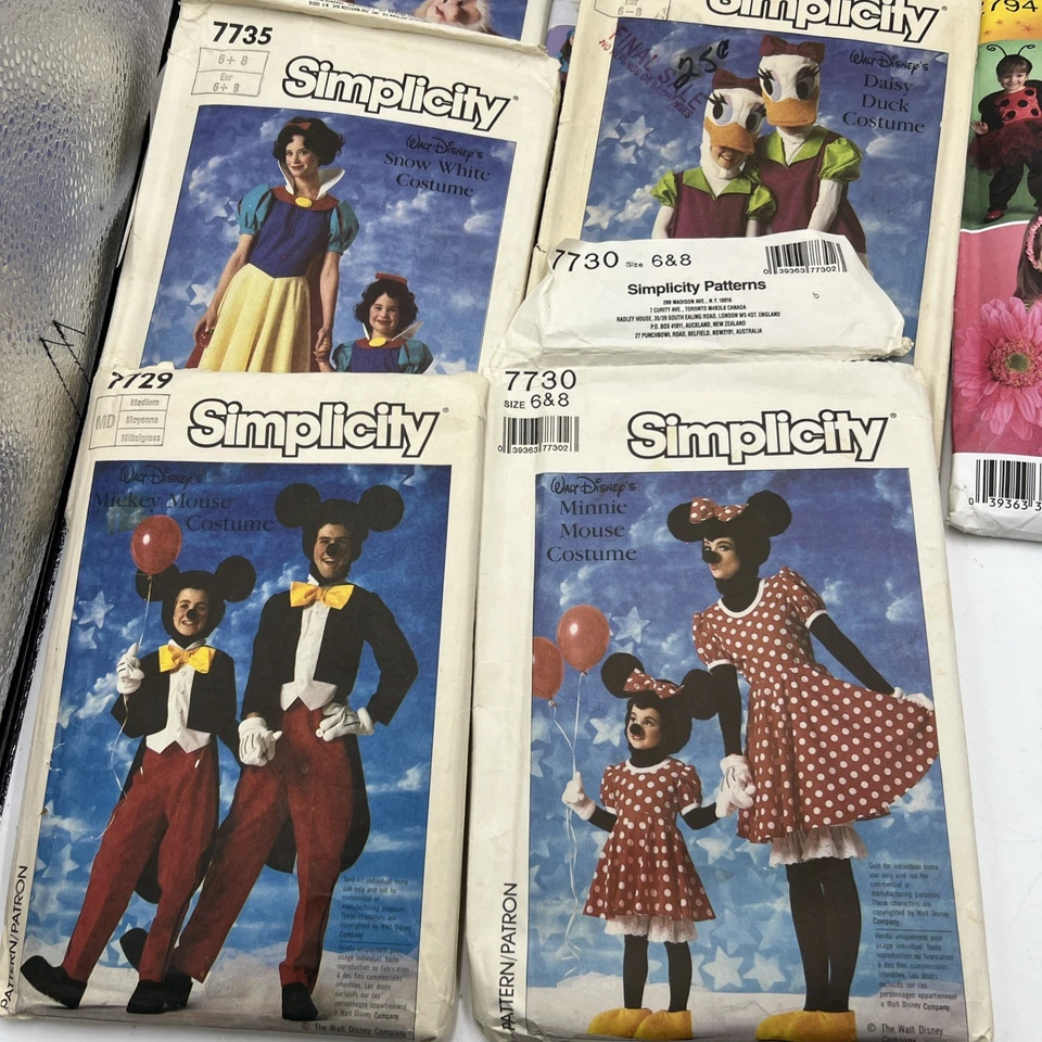 Vintage Simplicity Lot of Costumes Mixed Lot Disney Princess Chef and More - Image 3 of 4