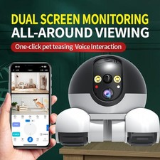 2MP Dual Lens Wifi APP Dual Screen Movable Pet Cat Action Robot Smart IP Camera