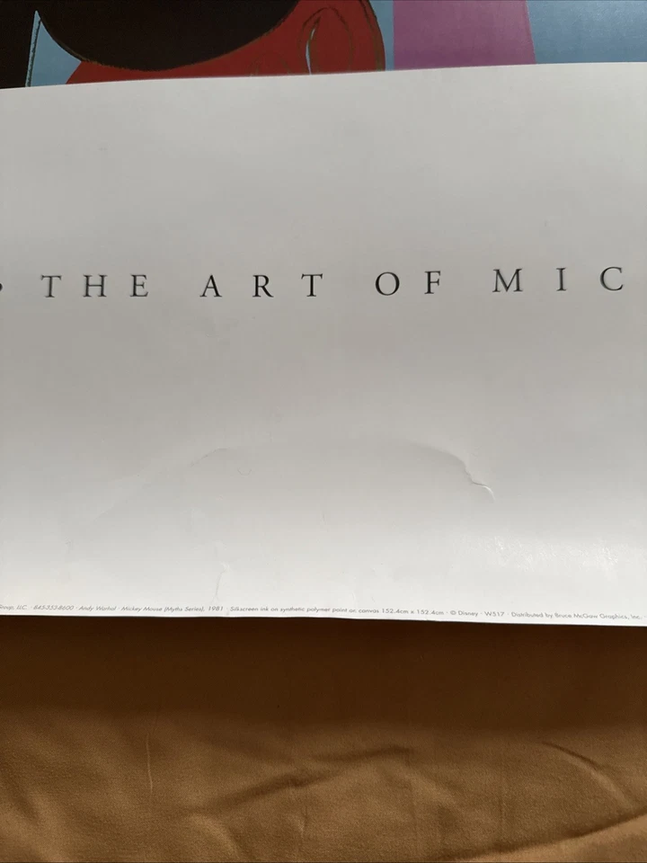 Энди Уорхол искусство Микки Мауса винтажный 1981 поп-арт плакат печать на борту 30 X 24 - Изображение 3 из 4