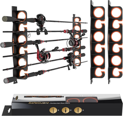 Safeguard Fishing Rod Holder Rack Wall Ceiling Mount Garage Storage Organizer 6