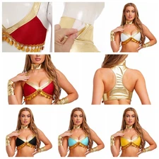 Women Tank Top Cosplay Costume Festival Outfits Stage Performance Crop Top Bra