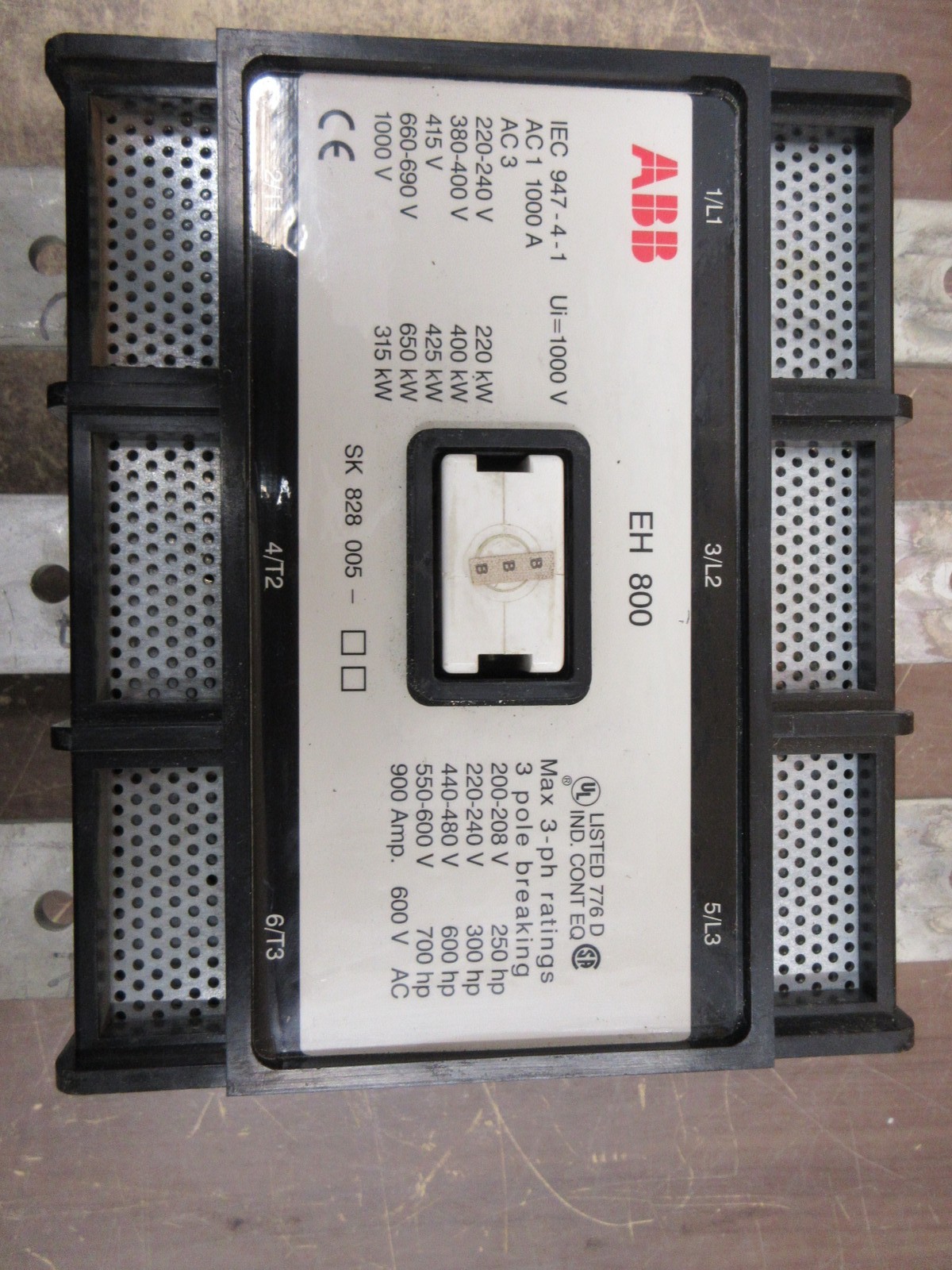 ABB Contactor EH 800 120V Coil 900A 600V Used