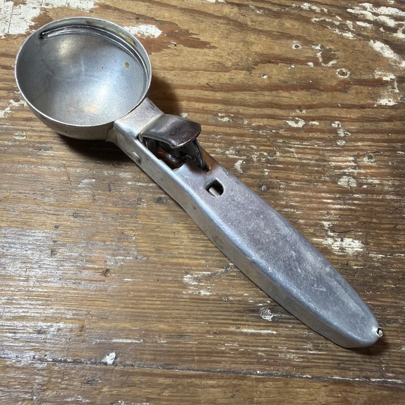 Vtg Progressus Italy Aluminum Press Button Ice Cream Scoop