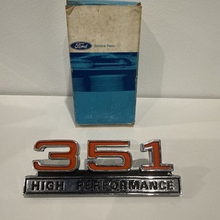 Original 351 high performance Badge with box FORD