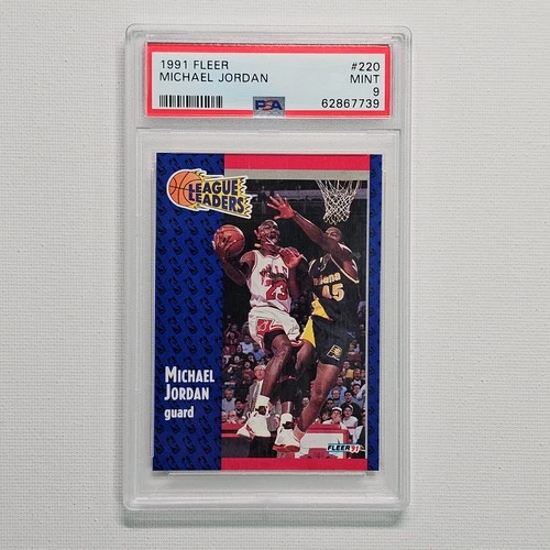 1991-92 Fleer #220 Michael Jordan League Leaders PSA 9 Mint @3F