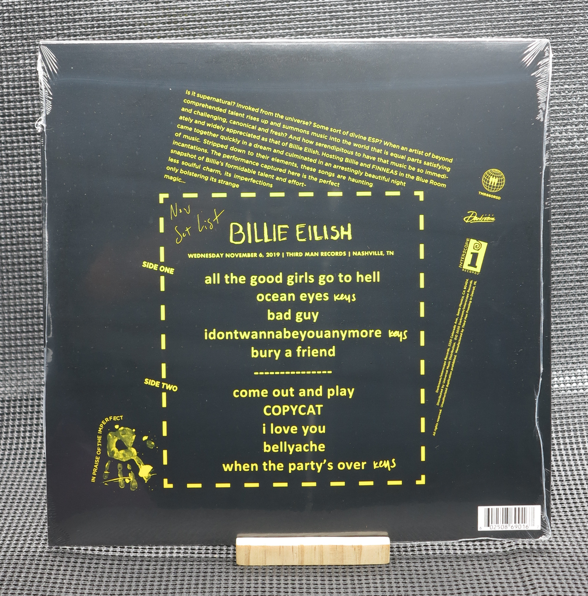 Billie Eilish Live At Third Man Record Vinyl Recors for sale