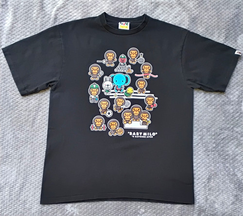 BAPE Baby Milo All Safari Sports Friends Tee Black Size XL