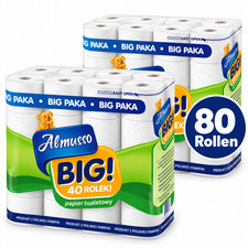 Almusso BIG Toilettenpapier 80 Rollen 2x40 3-lagig 100% Zellulose