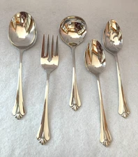 5   Oneida  ROYAL FLUTE  Community Stainless  Serving Pieces   Hostess Set