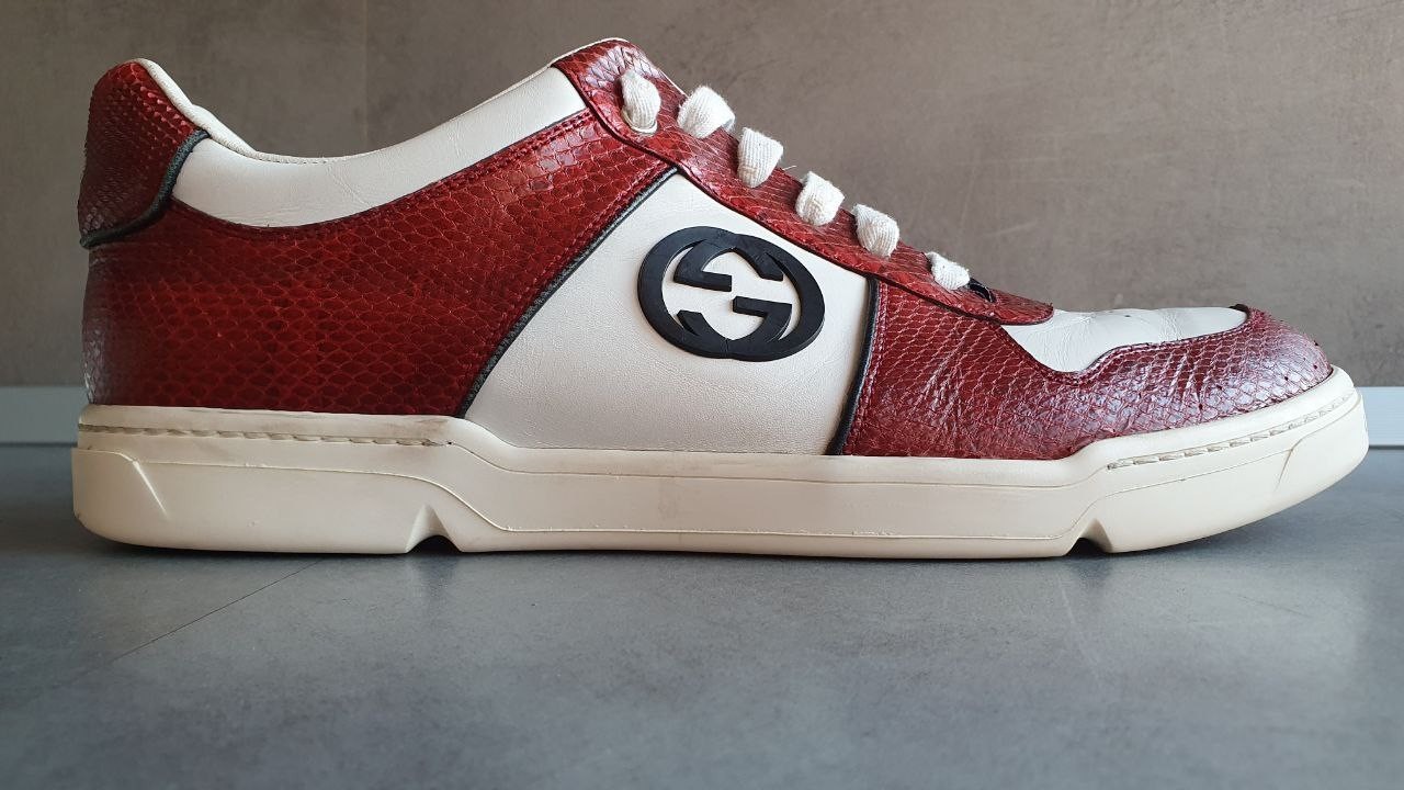 Gucci Interlocking GG Logo Red Python Low Top Sne… - image 24