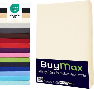 Buymax Spannbettlaken 90x200cm Baumwolle 100% Spannbetttuch Bettlaken Jersey,