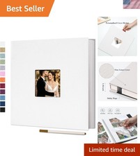 Luxury Linen Photo Album - Self-Adhesive Scrapbook for 300 Memories  60 Blan...