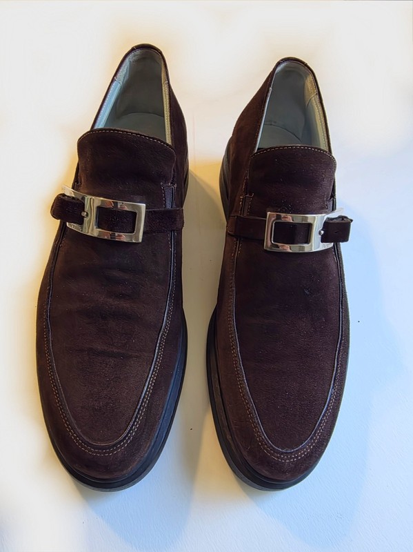Cesare Paciotti Men’s Espresso Brown Suede Loafers Size 10.5 US (43.5) Pristine