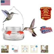 Elegant Clear Mason Jar Hummingbird Feeder with 4 Ports for Garden Delight