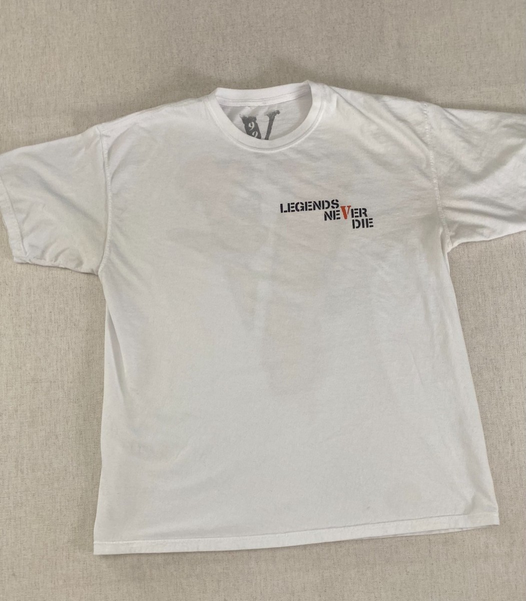 VLONE T-Shirt Mens XL White Orange V999 Butterfly Graphic Crew