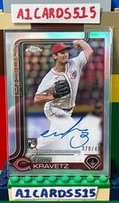 Evan Kravetz - 2025 Topps Chrome Rookie Auto - Refractor 378/499 - Reds