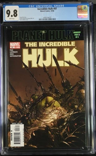 Incredible Hulk Vol 2 #97 CGC 9.8 Planet Hulk Pak Lopresti 2006 - Highest Graded
