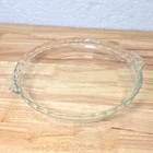 Vintage Pyrex #229 10 Clear Glass Deep Dish 9.5" Scalloped Fluted Edge Pie Plate