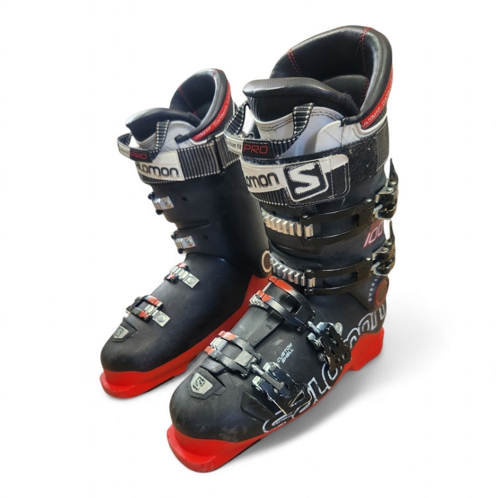 Scarponi da sci Salomon X Max 100 27 5 nero rosso usati supporto sci montagna avanzato
