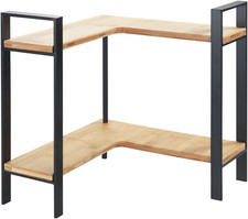 53028100, Mensola angolare da cucina Lou, telaio in metallo, mensole in bambù, n