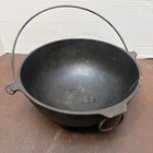 Vintage Griswold Cast Iron Scotch Bowl # 2 With Bail Handle Slant Logo