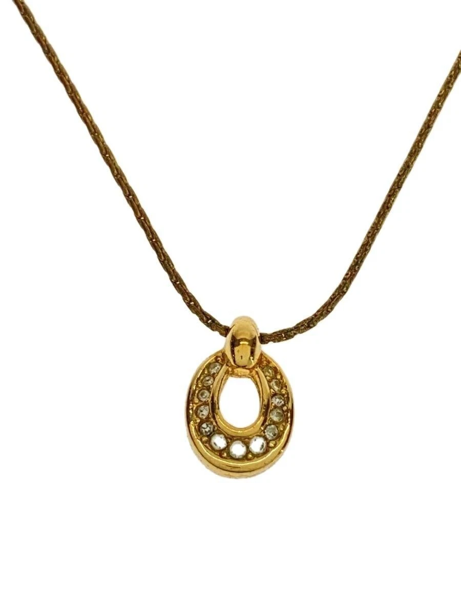 Collana Christian Dior catena serpente strass ovale top donna oro
