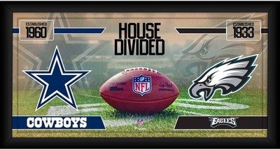 Dallas Cowboys vs Philadelphia Eagles Frmd 10'' x 20'' House Divided Collage