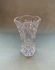 Vintage Anchor Hocking Prescut Clear Glass Vase EAPC Star of David 8.5” Tall