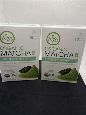 Aiya Organic Matcha Infused Sencha/ Organic Ceremonial Matcha   Bags !