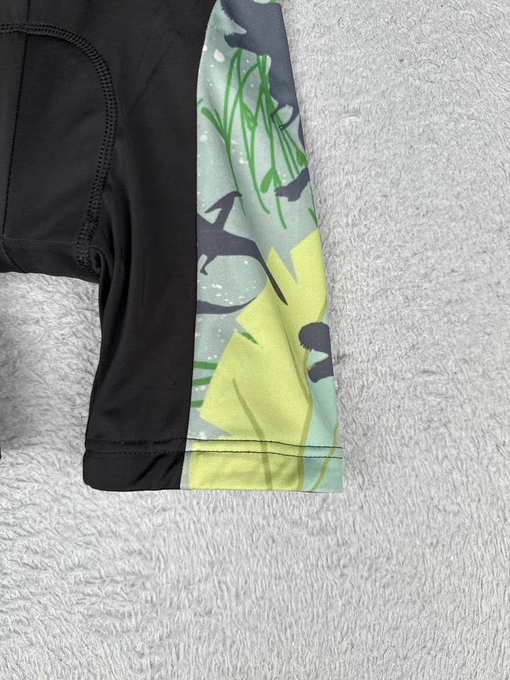 Pantalones Cortos de Ciclismo Niños Dinosaurios Jóvenes Pequeños Negro Verde Acolchado Gamuza Niños Niñas Foto 2 de 4