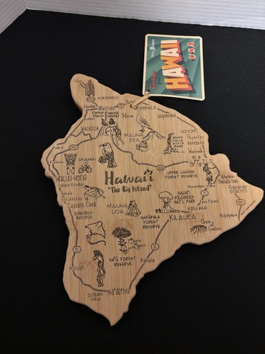Destination Hawaii Serving and Cutting Board, Includes Hang Tie for Wall Display