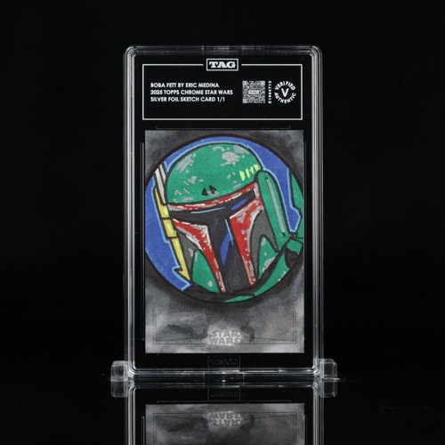 2025 Topps Chrome Star Wars Boba Fett Sketch by Eric Medina 1/1 *TAG AUTHENTIC*