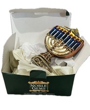 Golden Menorah Hanukkah Ornament 5" Tall NEW IN BOX Chrismulkah
